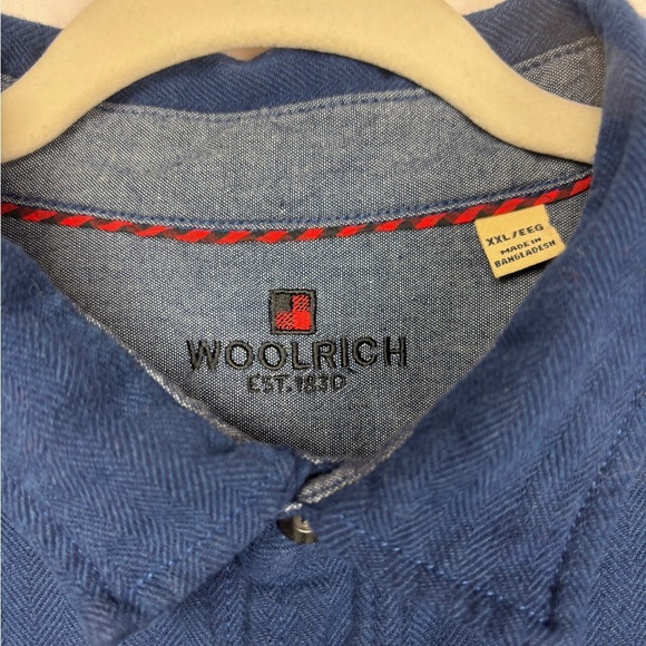 Woolrich Men's 2XL Flannel Jacket Pockets Thick Cotton Navy Gorpcore Outdoors - Picture 3 of 10